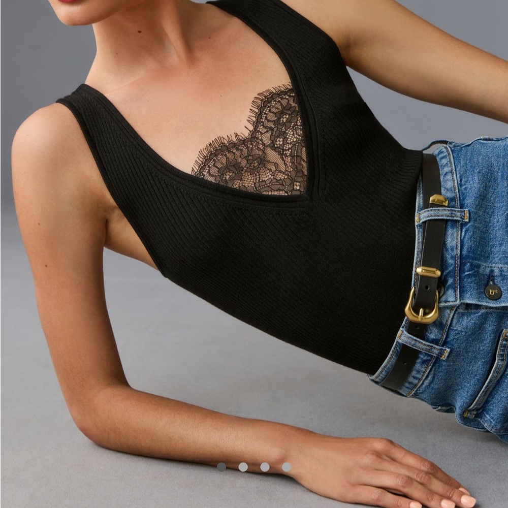 Anthropologie Leather Western Belt, black